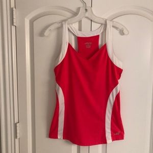 Bright athletic top. Neon pink with white trim . Size S.